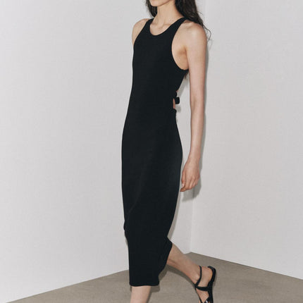 𝐙𝐀𝐑𝐀 - Vestido Stretch Contouring com Fivela