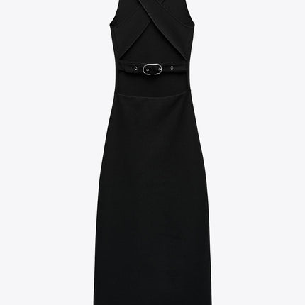𝐙𝐀𝐑𝐀 - Vestido Stretch Contouring com Fivela