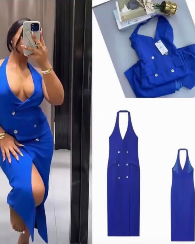 𝐙𝐀𝐑𝐀 -  Vestido Midi Tubo Cruzado