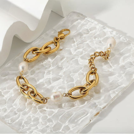 Pulseira Pearl Reverie, aço Inoxidável