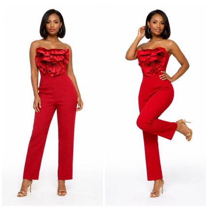Macacão Vermelho com Babados