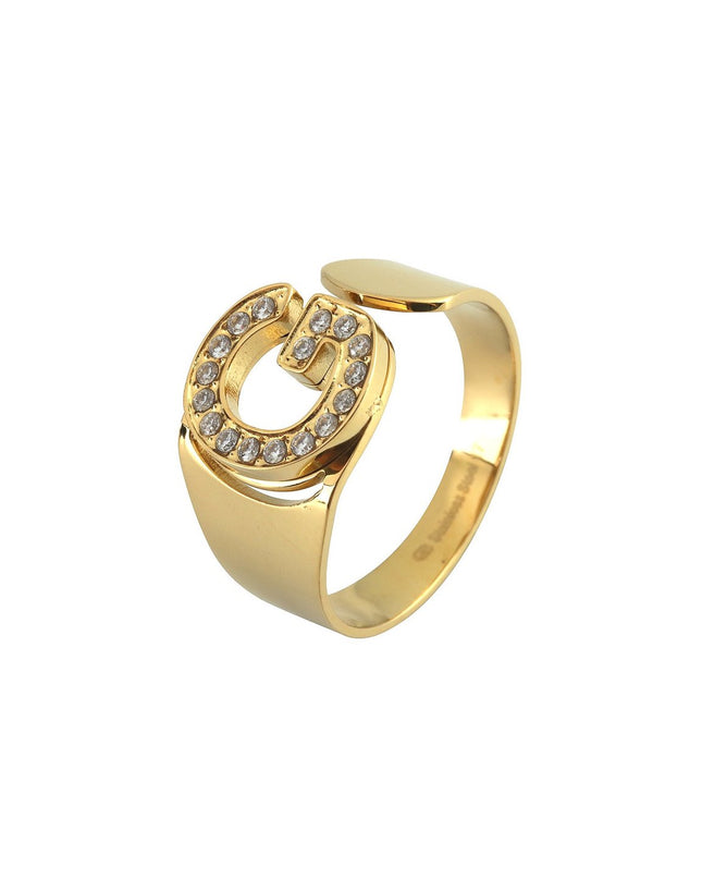Anel Delicate com Inicial Personalizada e Zircônia - Ajustável - GB Portugal