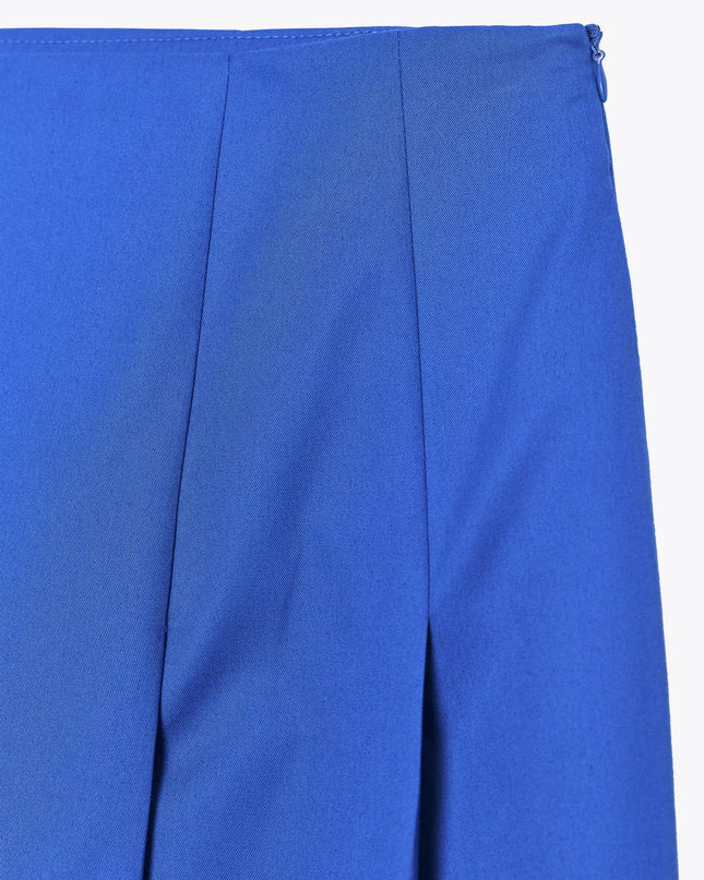 𝐙𝐀𝐑𝐀 -  Saia Midi com pregas Azul