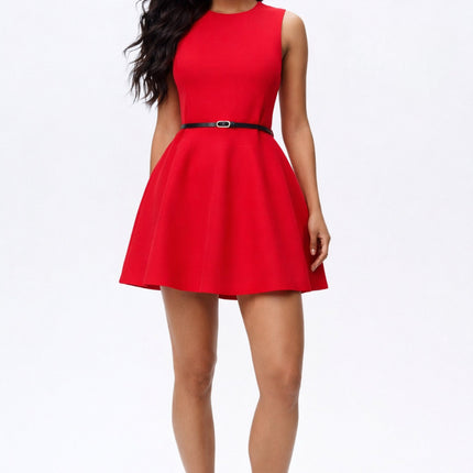 𝐙𝐀𝐑𝐀 - Vestido mini de malha com cinto
