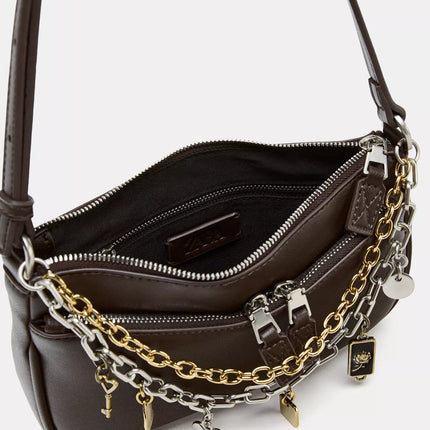 𝐙𝐀𝐑𝐀 - Bolsa mini com detalhe charme