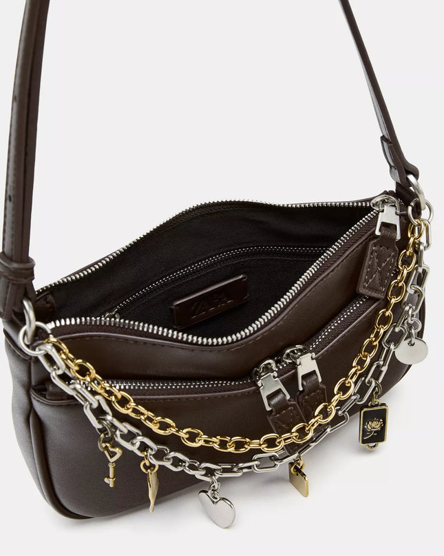 𝐙𝐀𝐑𝐀 - Bolsa mini com detalhe charme