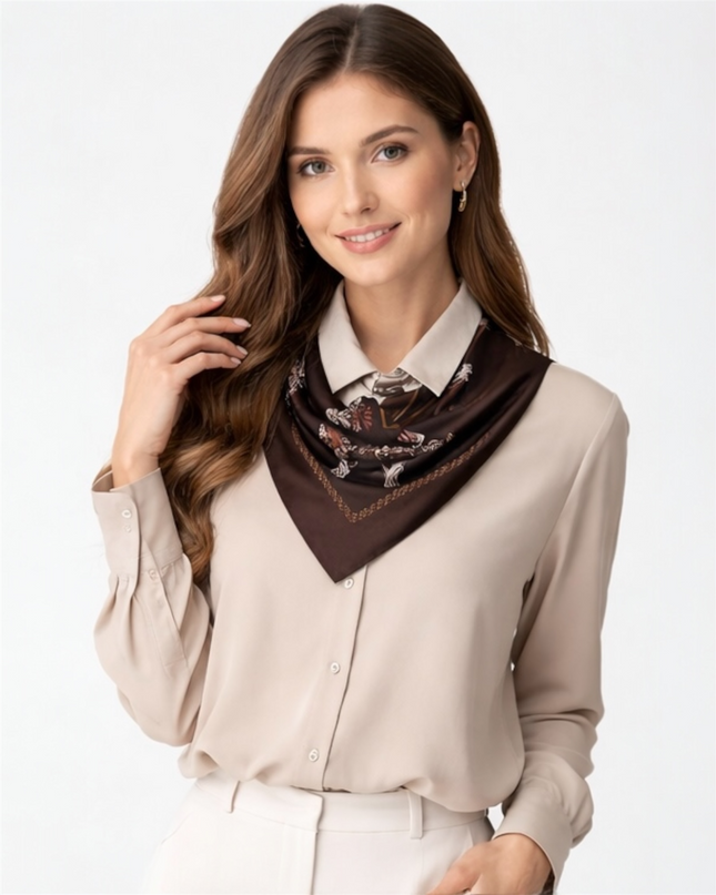 Camisa acompanha com lenço estampado clássica