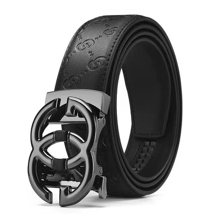 Cinto GG de couro premium com fivela