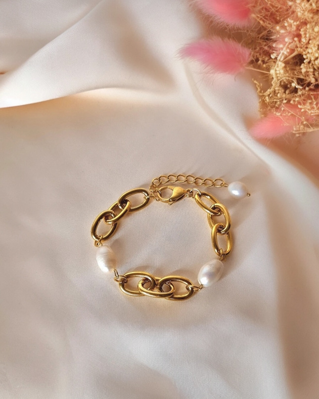 Pulseira Pearl Reverie, aço Inoxidável