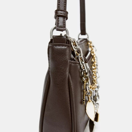 𝐙𝐀𝐑𝐀 - Bolsa mini com detalhe charme