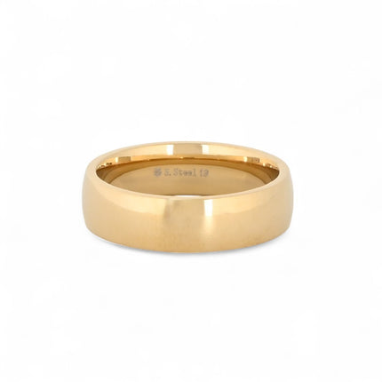 Aliança Grossa 6mm Aço Inoxidável Dourado - GB Bijoux - Masculina - Ref. R025