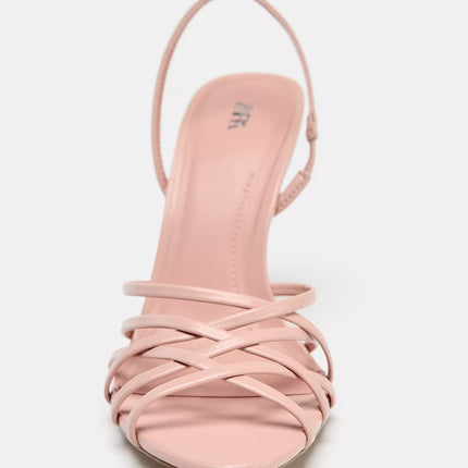 𝐙𝐀𝐑𝐀 - Sandália com tiras rosa
