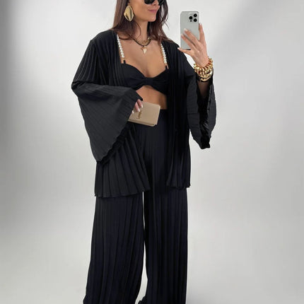 Conjunto de 3 Pcs Plisado