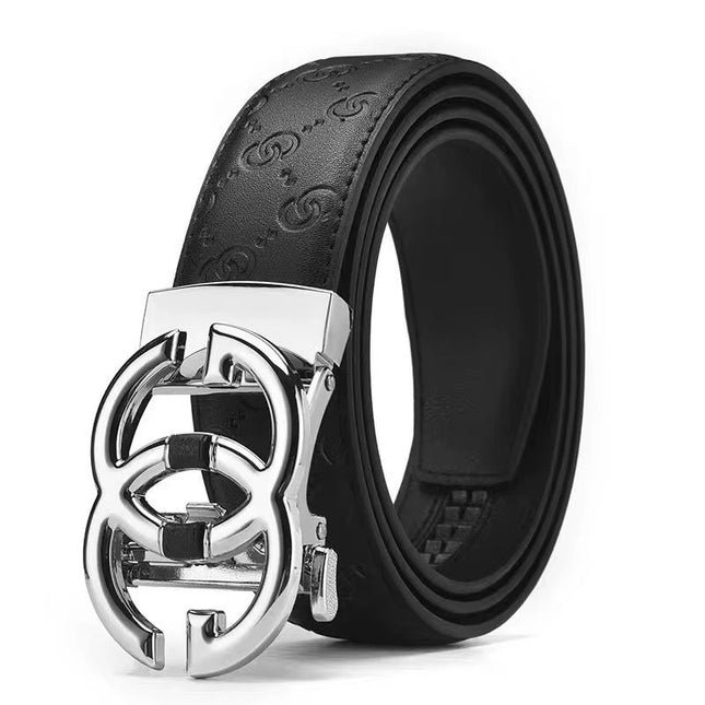 Cinto GG de couro premium com fivela