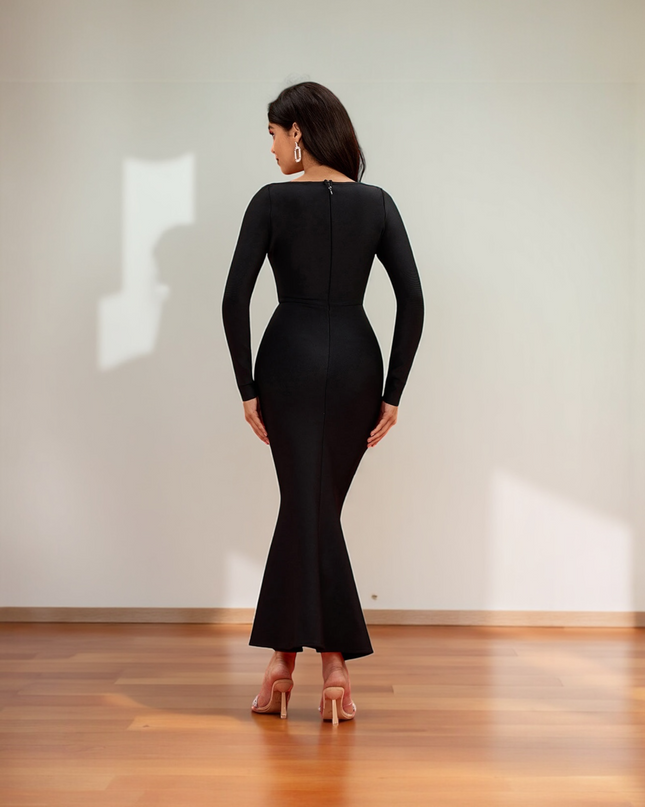 Vestido midi Isa - preto