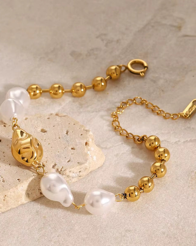 Pulseira Inoxidável com Pérolas