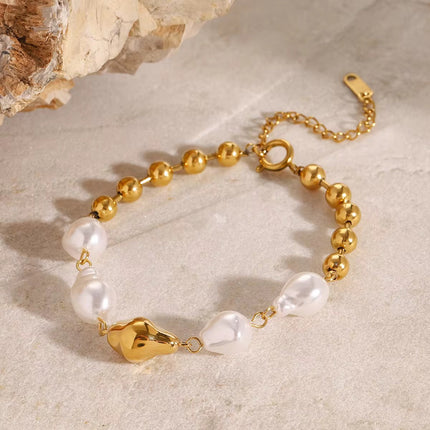 Pulseira Inoxidável com Pérolas