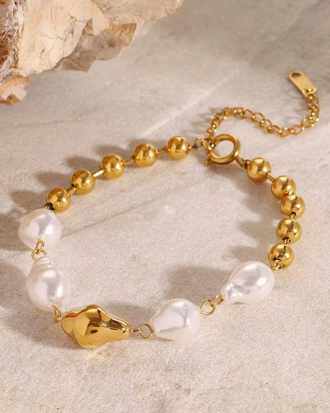 Pulseira Inoxidável com Pérolas