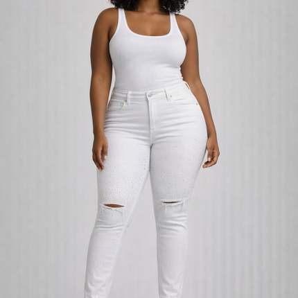 Calça Jean com Brilho Plus Size