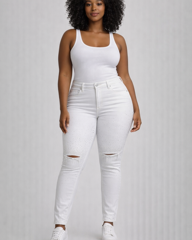Calça Jean com Brilho Plus Size