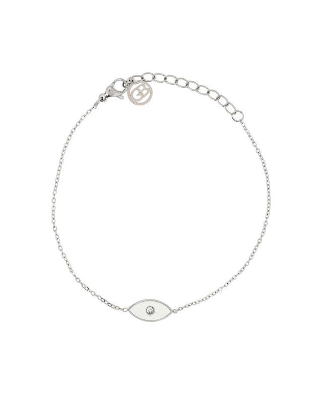 Pulseira em aço olho branco GB