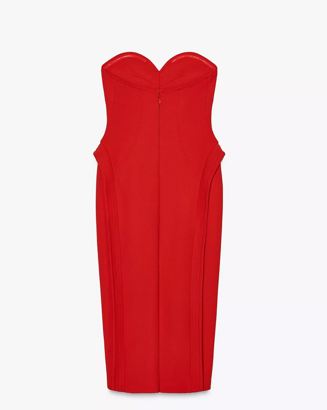 𝐙𝐀𝐑𝐀 - Vestido midi com decote coração