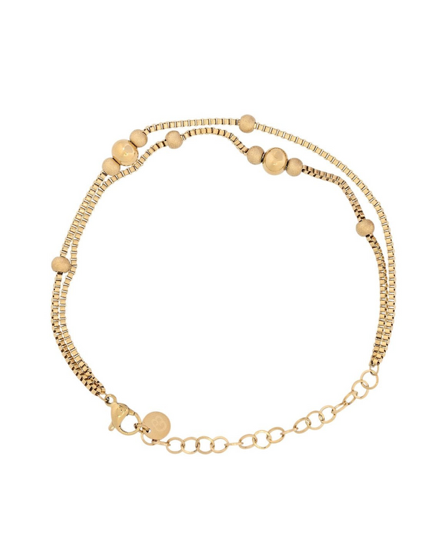 Pulseira em aço com bolinhas GB