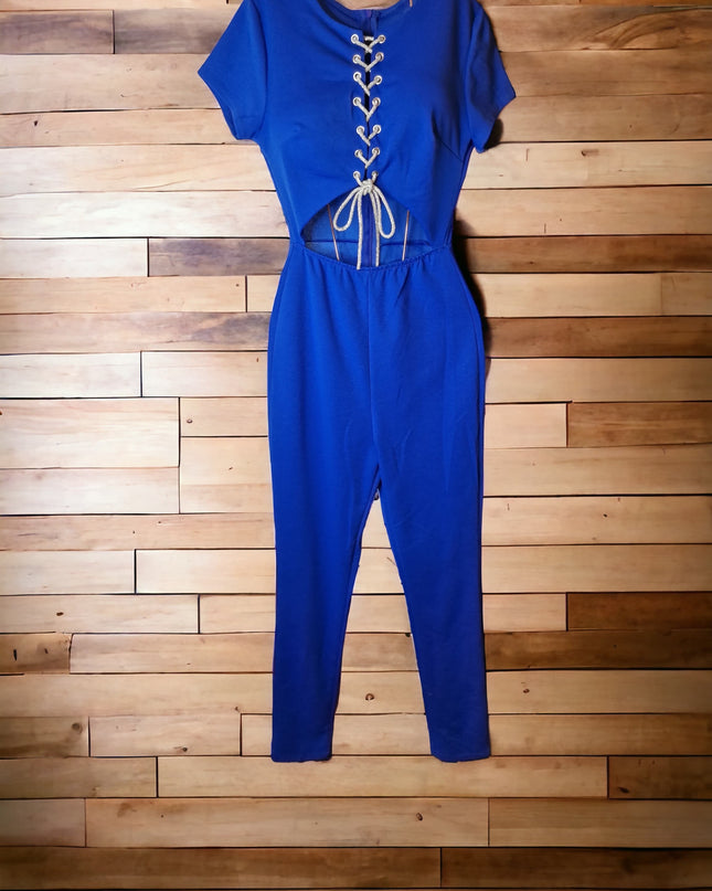 Macacão Azul Royal com Cordão