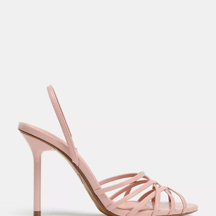 𝐙𝐀𝐑𝐀 - Sandália com tiras rosa