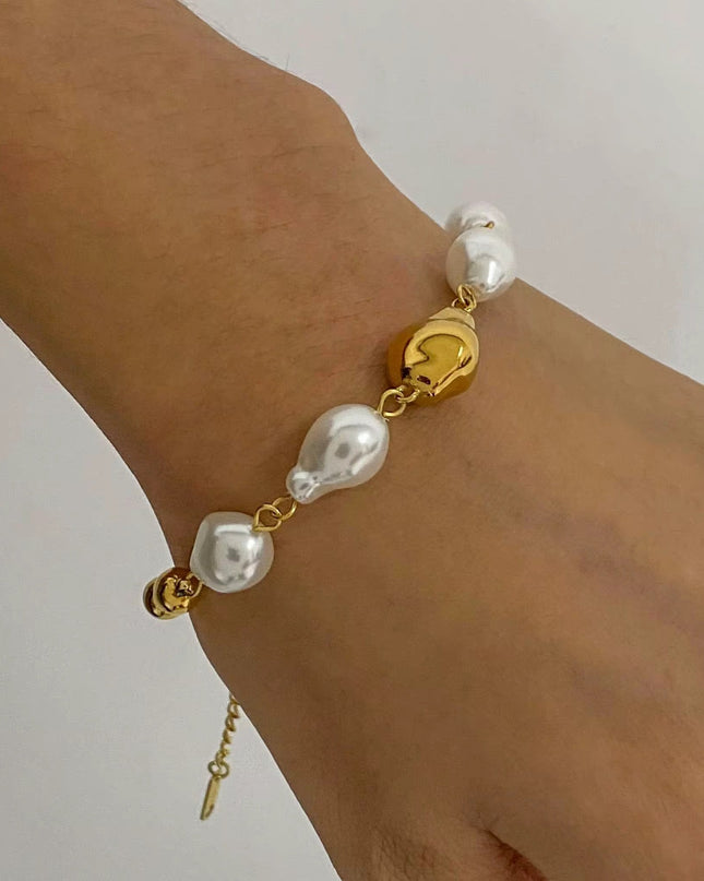 Pulseira Inoxidável com Pérolas