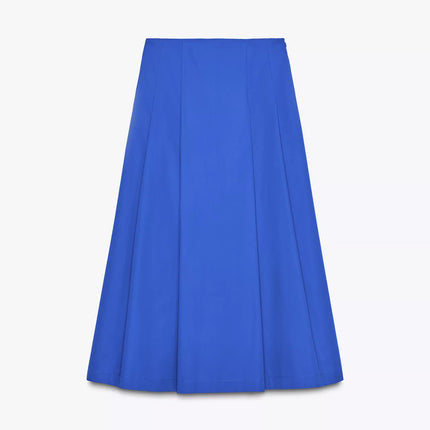 𝐙𝐀𝐑𝐀 -  Saia Midi com pregas Azul