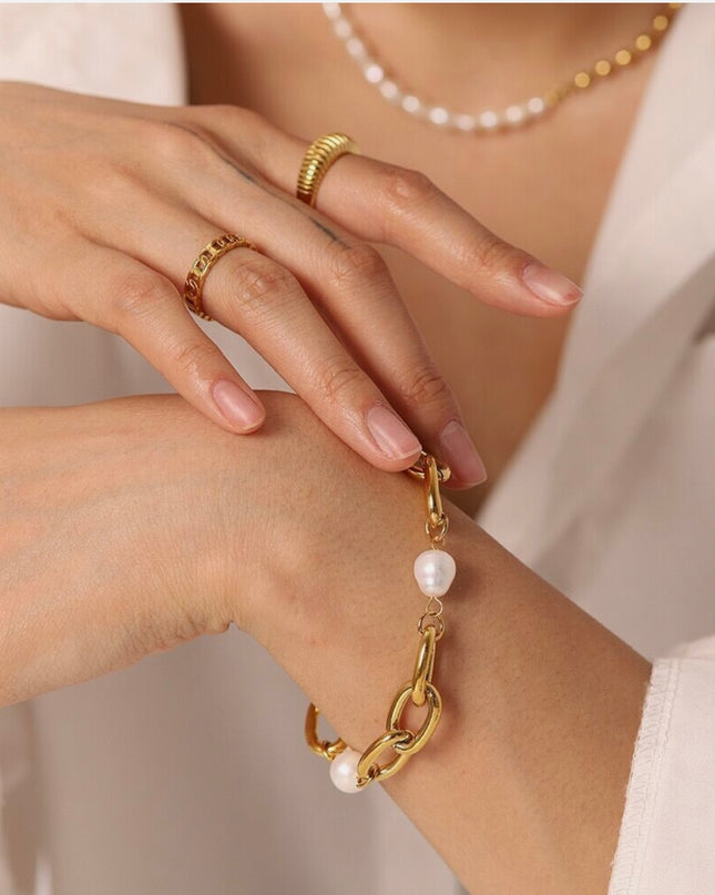 Pulseira Pearl Reverie, aço Inoxidável