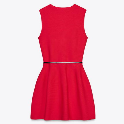 𝐙𝐀𝐑𝐀 - Vestido mini de malha com cinto