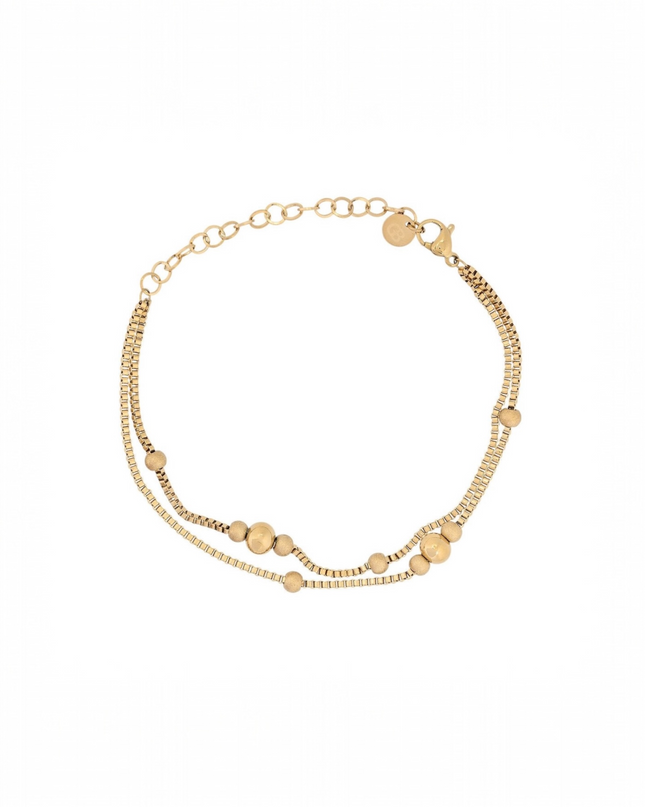 Pulseira em aço com bolinhas GB