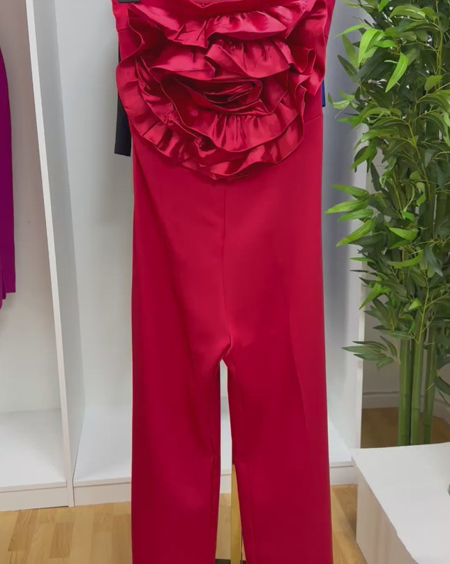 Macacão Vermelho com Babados
