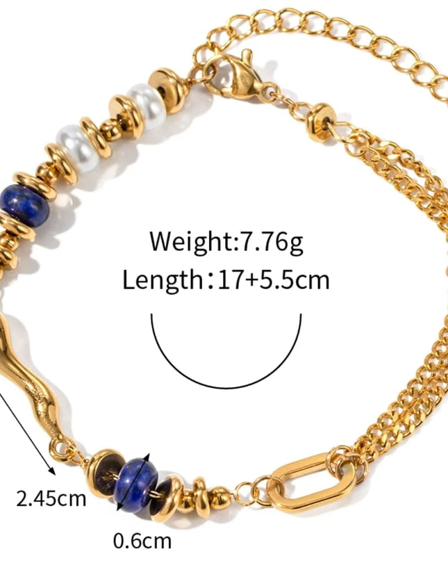 Pulseira Betty com Contas Douradas