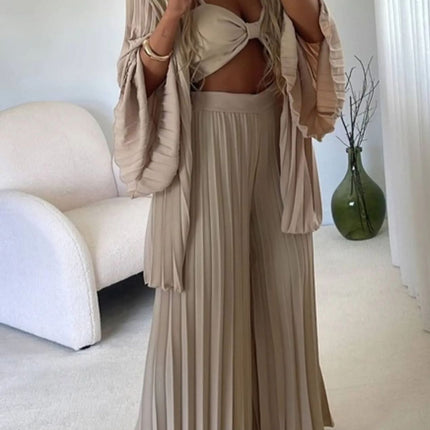 Conjunto de 3 Pcs Plisado