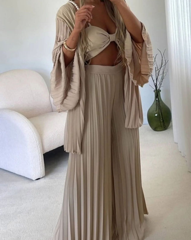 Conjunto de 3 Pcs Plisado