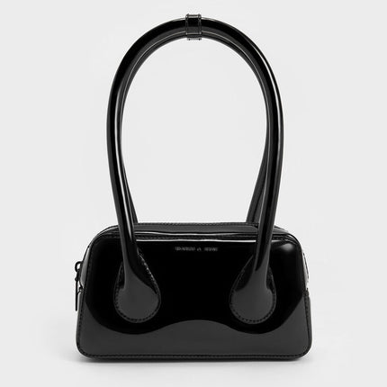 Bolsa de boliche de couro com alça longa