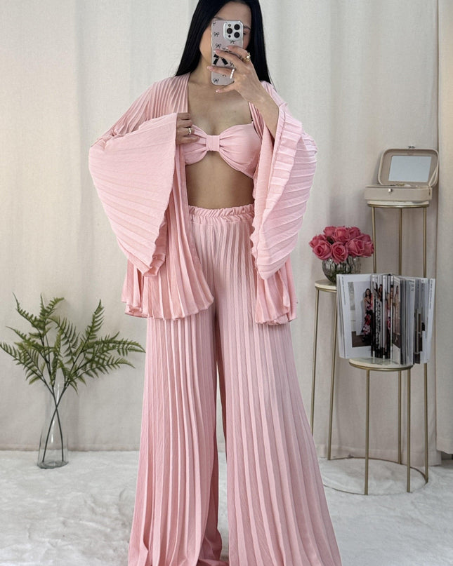 Conjunto de 3 Pcs Plisado