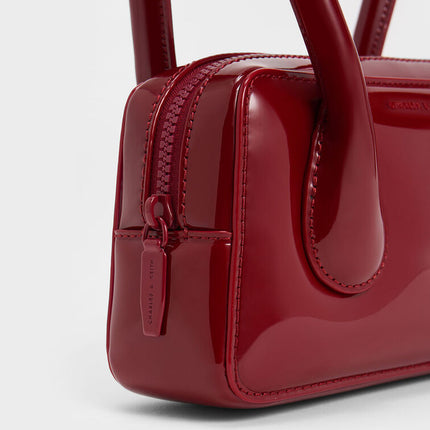 Bolsa de boliche de couro com alça longa