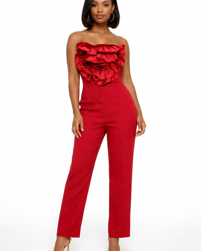 Macacão Vermelho com Babados